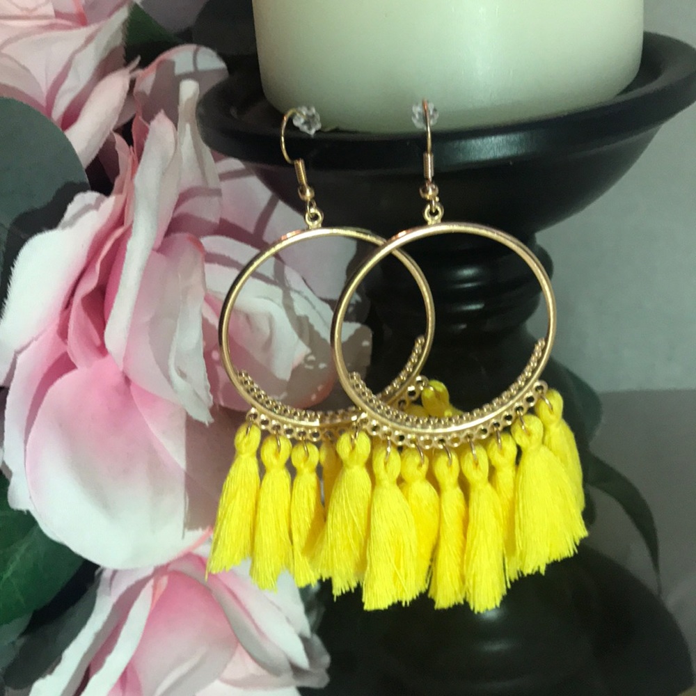 Boho Tassel Hoop Earrings